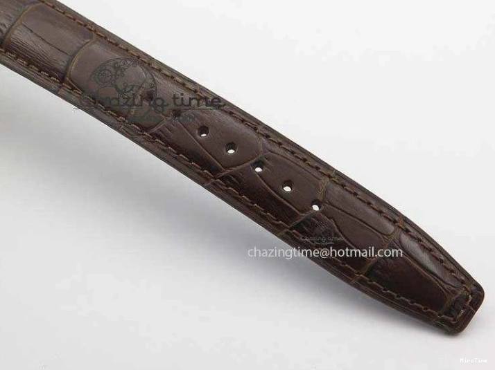 MIROTIME 0126 ModernLook Portuguese IW371445 ZF 1:1 Best Edition SS White Dial Gold Markers On Brown Leather Strap A79350 V 7269